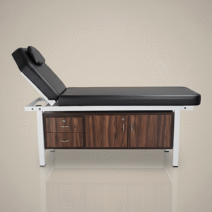 Premium Salon Facial Bed with Wooden Storage Cabinet | Professional Spa Treatment Table