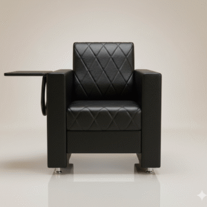 Luxury Salon Waiting Chair with Side Table | Salon Reception Sofa Chair