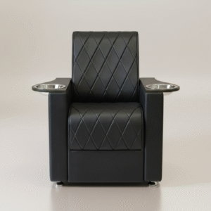 Luxury Manicure Salon Chair with Dual Stainless Steel Bowls | Nail Salon Manicure Chair