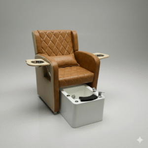 Luxury Pedicure Spa Chair with Foot Spa Tub | Manicure Pedicure Salon Chair