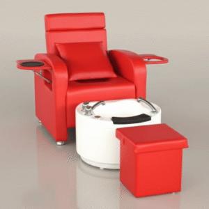 Luxury Pedicure Spa Chair with Foot Spa Tub & Technician Stool | Nail Salon Pedicure Chair