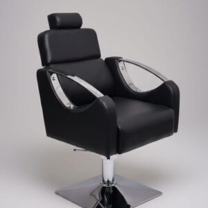 Premium Hydraulic Salon Styling Chair with Adjustable Headrest & Chrome Arm Design
