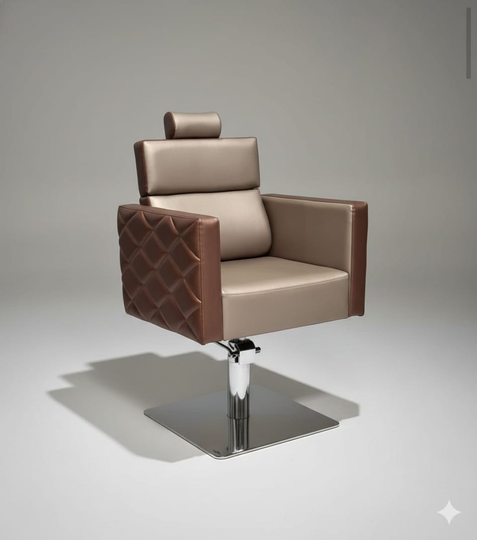 Luxury Hydraulic Salon Styling Chair with Adjustable Headrest & Diamond Side Design