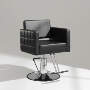 Modern Hydraulic Salon Styling Chair | Professional Hair Cutting Chair with Round Base
