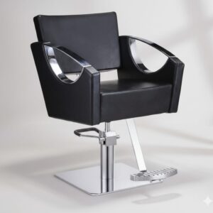 Luxury Hydraulic Salon Styling Chair | Professional Hair Cutting Chair with Chrome Armrest
