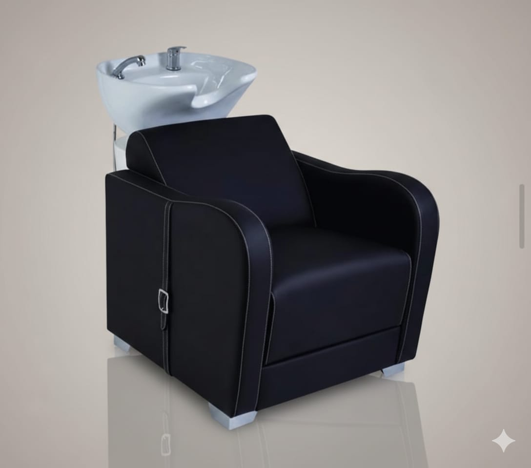 Professional Salon Shampoo Chair with Ceramic Basin | Modern Hair Wash Station