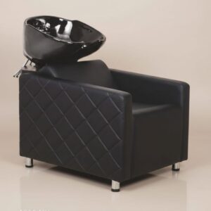 Luxury Quilted Salon Shampoo Chair with Ceramic Basin | Professional Hair Wash Station