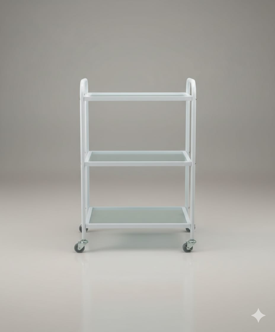 3-Tier Salon Trolley with Wheels | Professional Beauty Salon Storage Cart