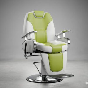 Modern Hydraulic Salon Chair (White & Green)